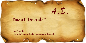 Amzel Dezső névjegykártya