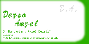 dezso amzel business card
